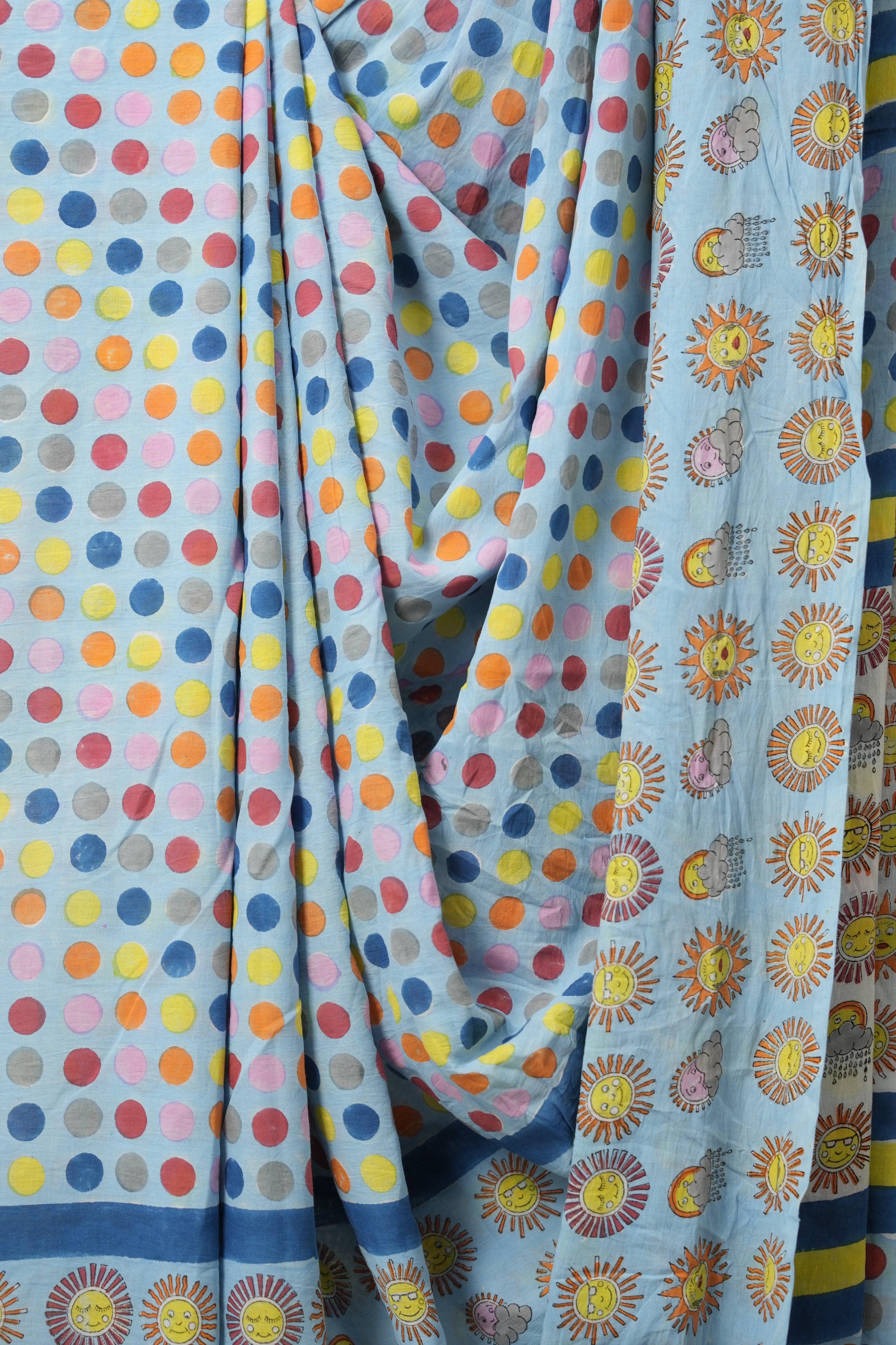 Sky Blue HBP Signature Cotton Saree - SRSBSCS15