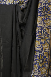 Black HBP Cotton Silk Saree With Chanderi Border - SRBCSS1537