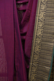 Magenta Narayan Peth Cotton Saree - SRDMNPCS89