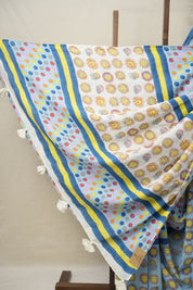 Sky Blue HBP Signature Cotton Saree - SRSBSCS15