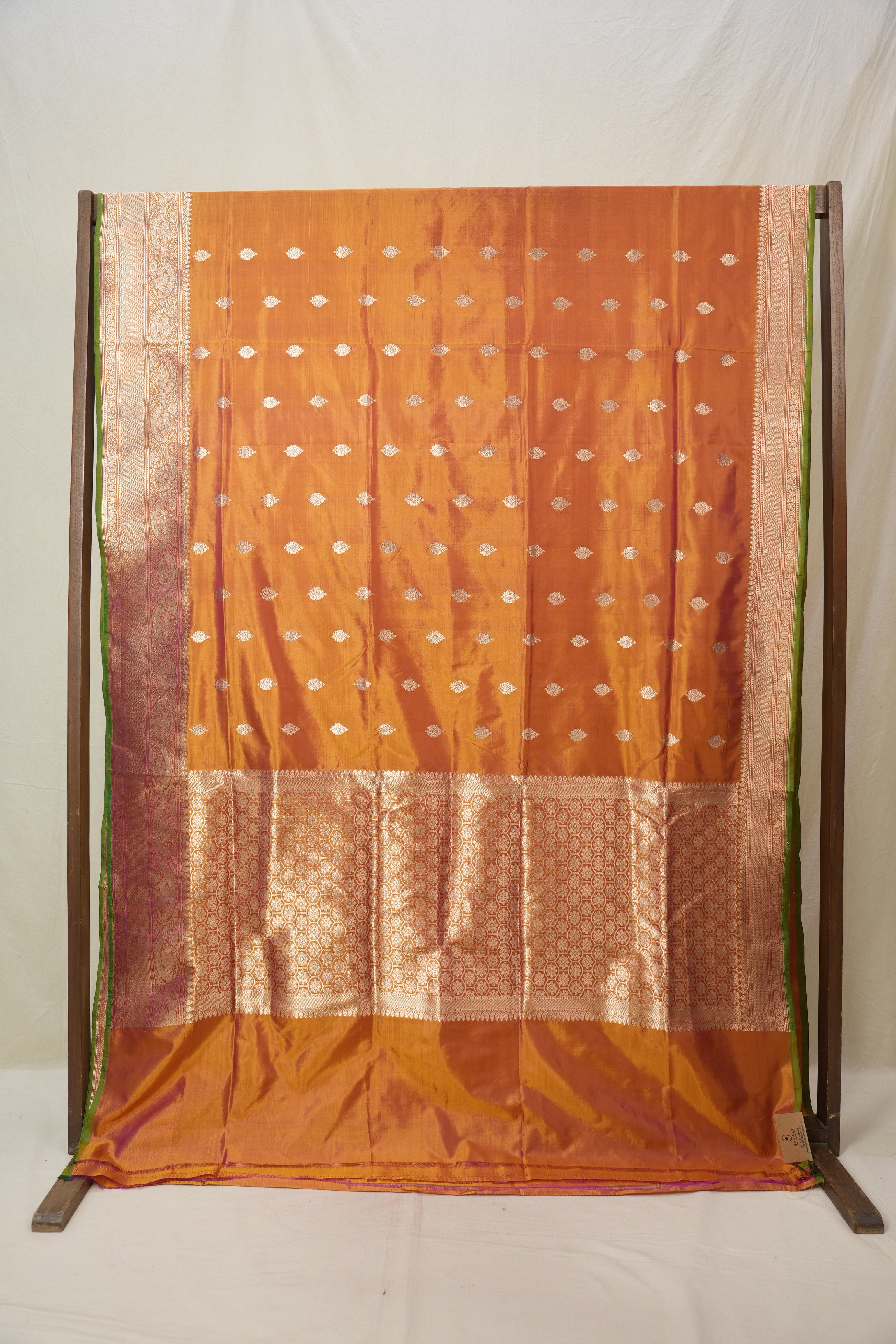 Yellowish Orange Banarasi Silk Saree - SRYOBSS889
