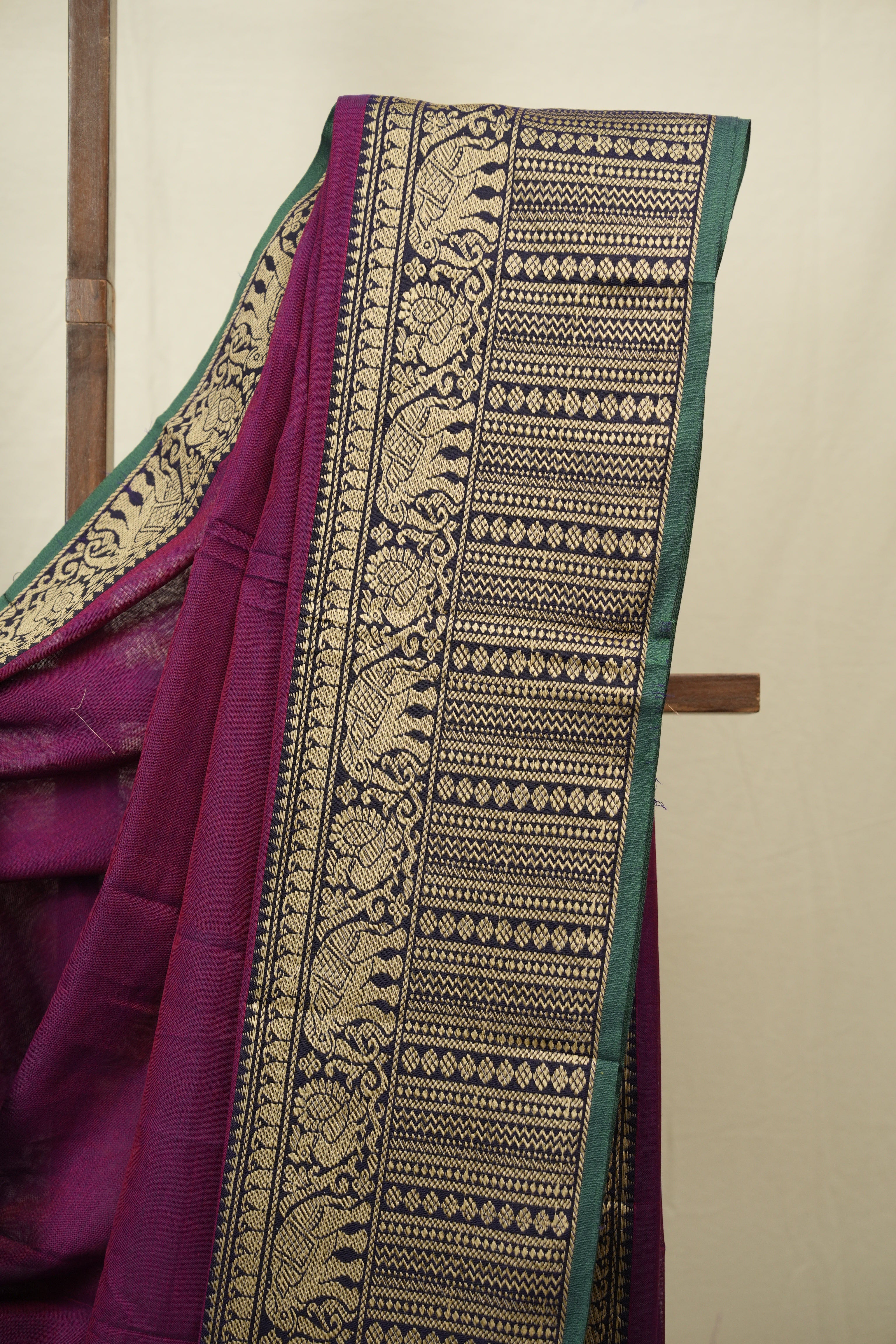 Magenta Narayan Peth Cotton Saree - SRDMNPCS89