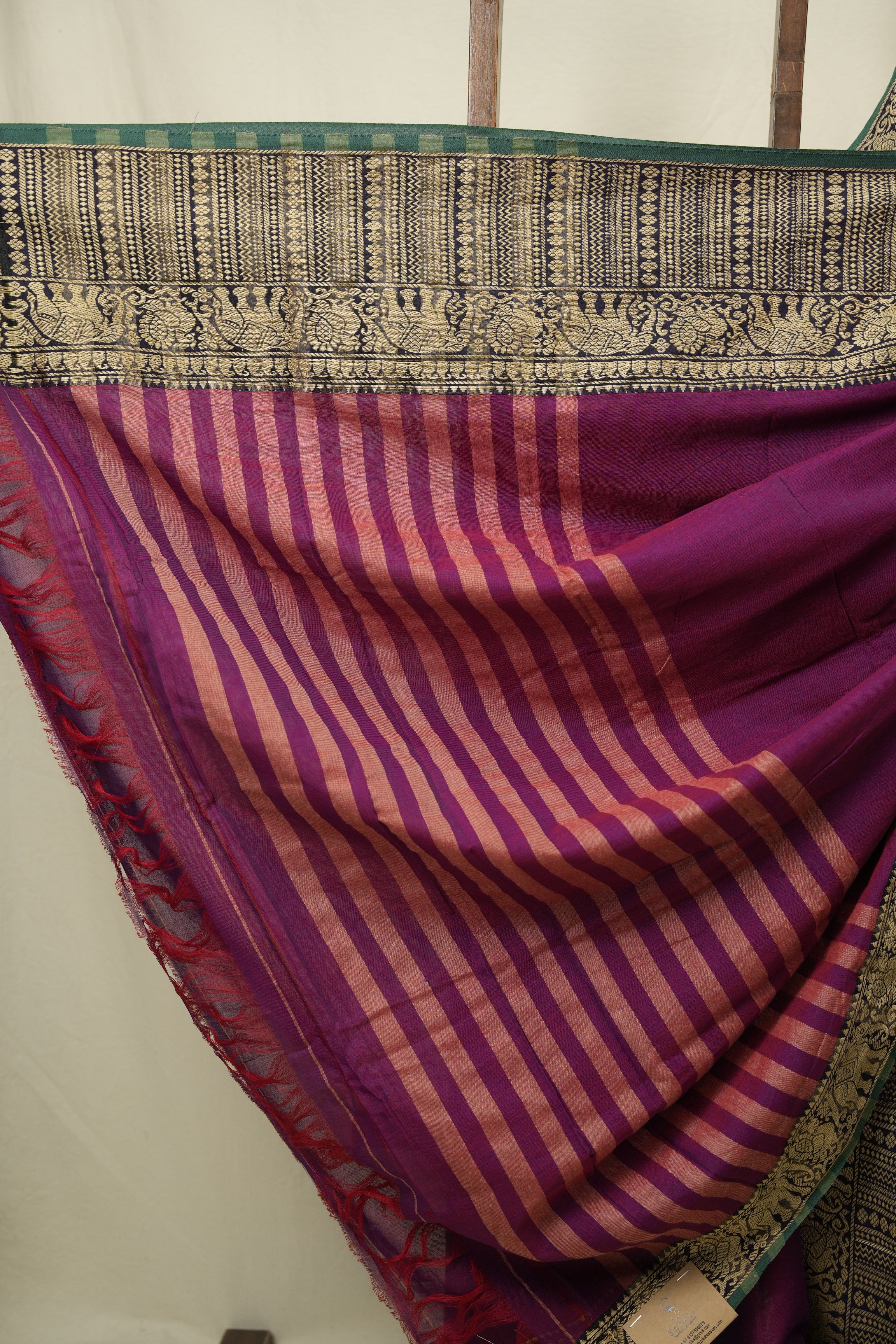 Magenta Narayan Peth Cotton Saree - SRDMNPCS89