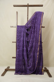 Purple HBP Cotton Silk Saree With Chanderi Border - SRPCSS1536