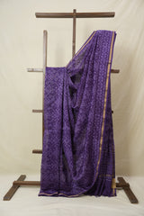 Purple HBP Cotton Silk Saree With Chanderi Border - SRPCSS1536