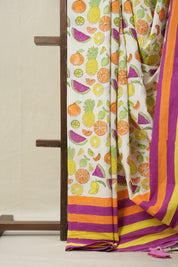 White HBP Signature Cotton Saree - SRWSCS16