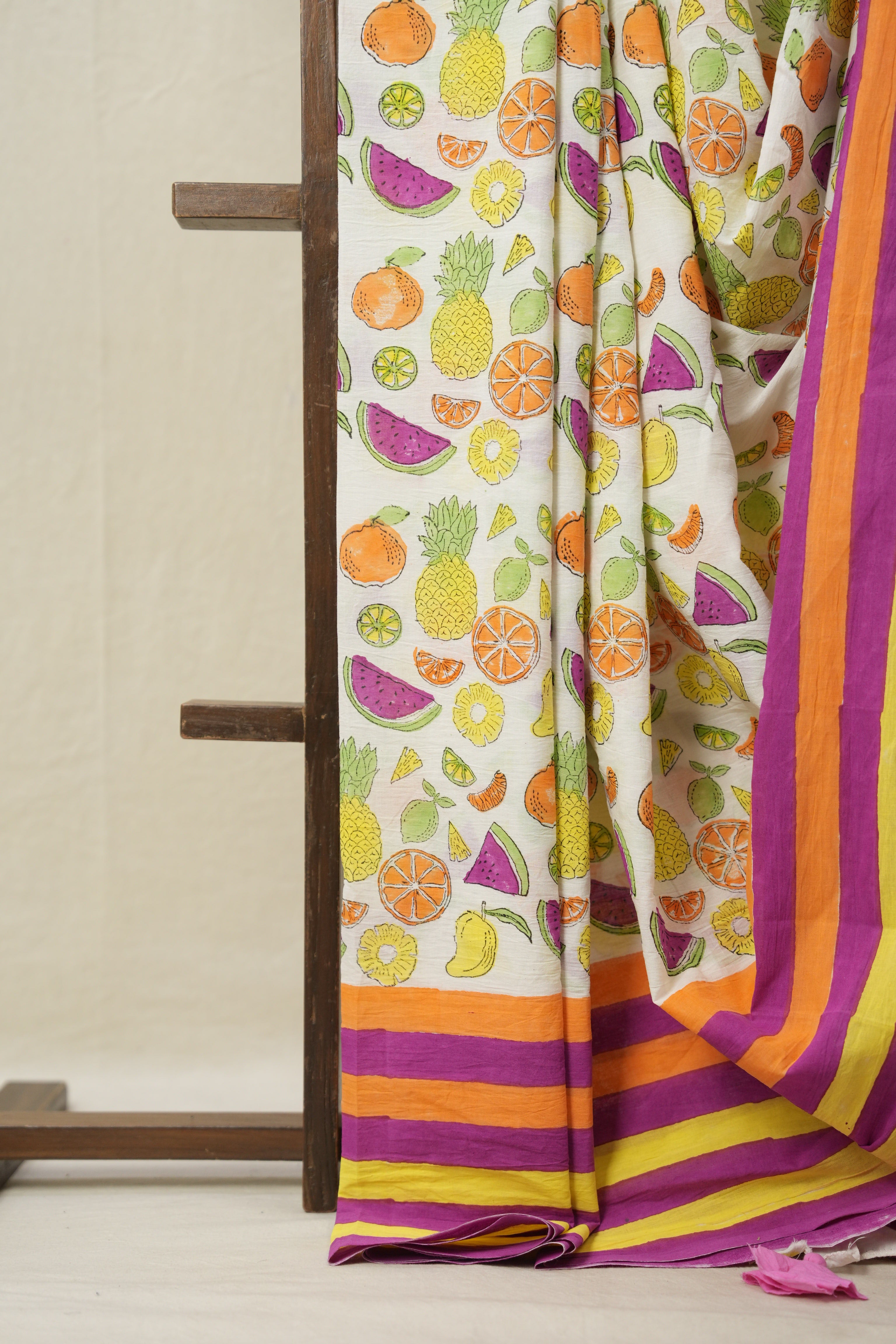 White HBP Signature Cotton Saree - SRWSCS16