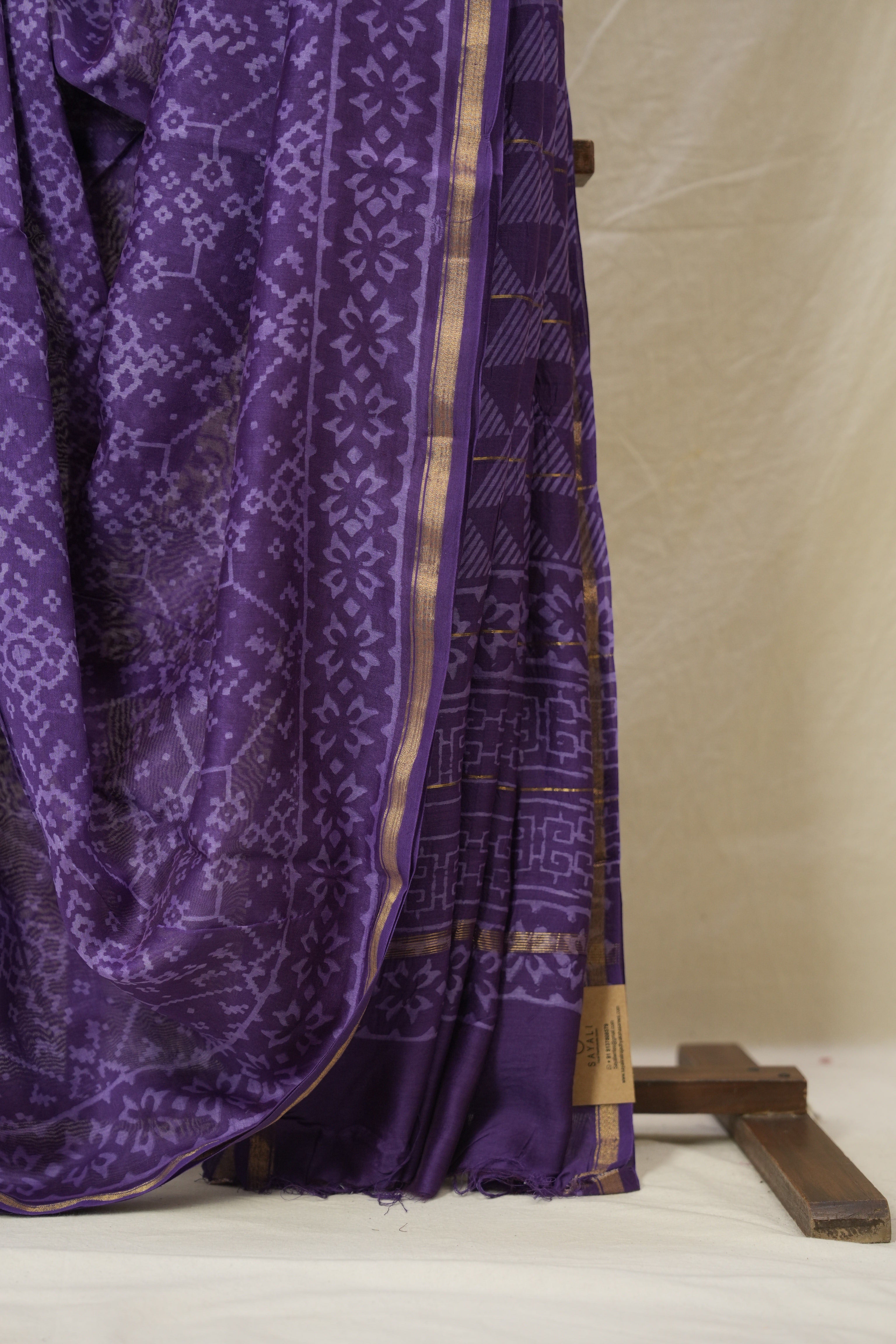 Purple HBP Cotton Silk Saree With Chanderi Border - SRPCSS1536