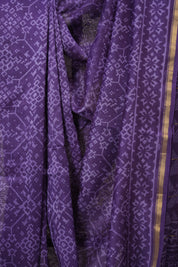 Purple HBP Cotton Silk Saree With Chanderi Border - SRPCSS1536