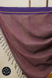 Maroon Small Checks Cotton Patteda Anchu Saree - SRMPAS256