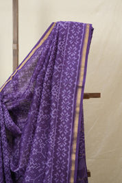 Purple HBP Cotton Silk Saree With Chanderi Border - SRPCSS1536