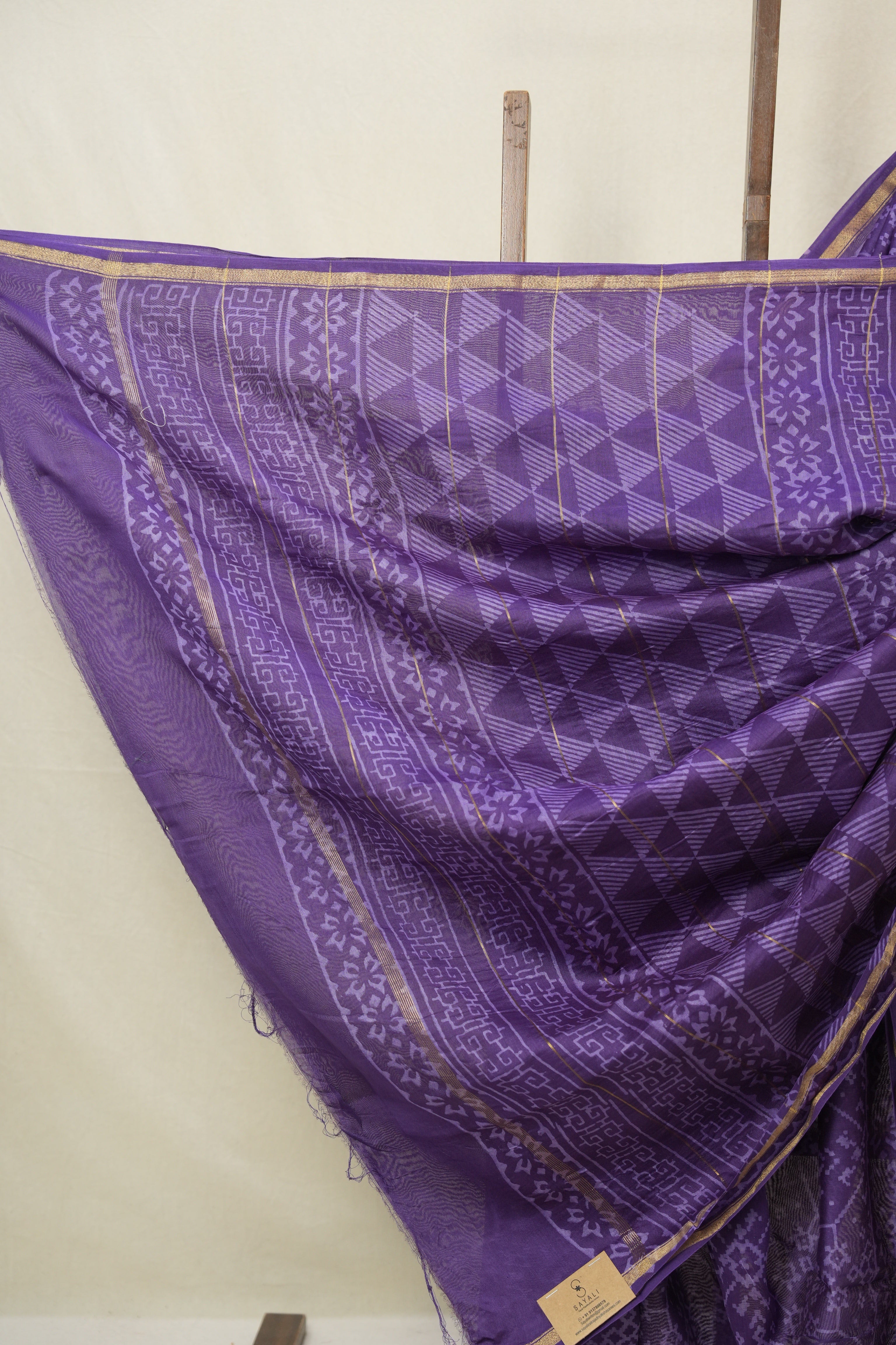 Purple HBP Cotton Silk Saree With Chanderi Border - SRPCSS1536