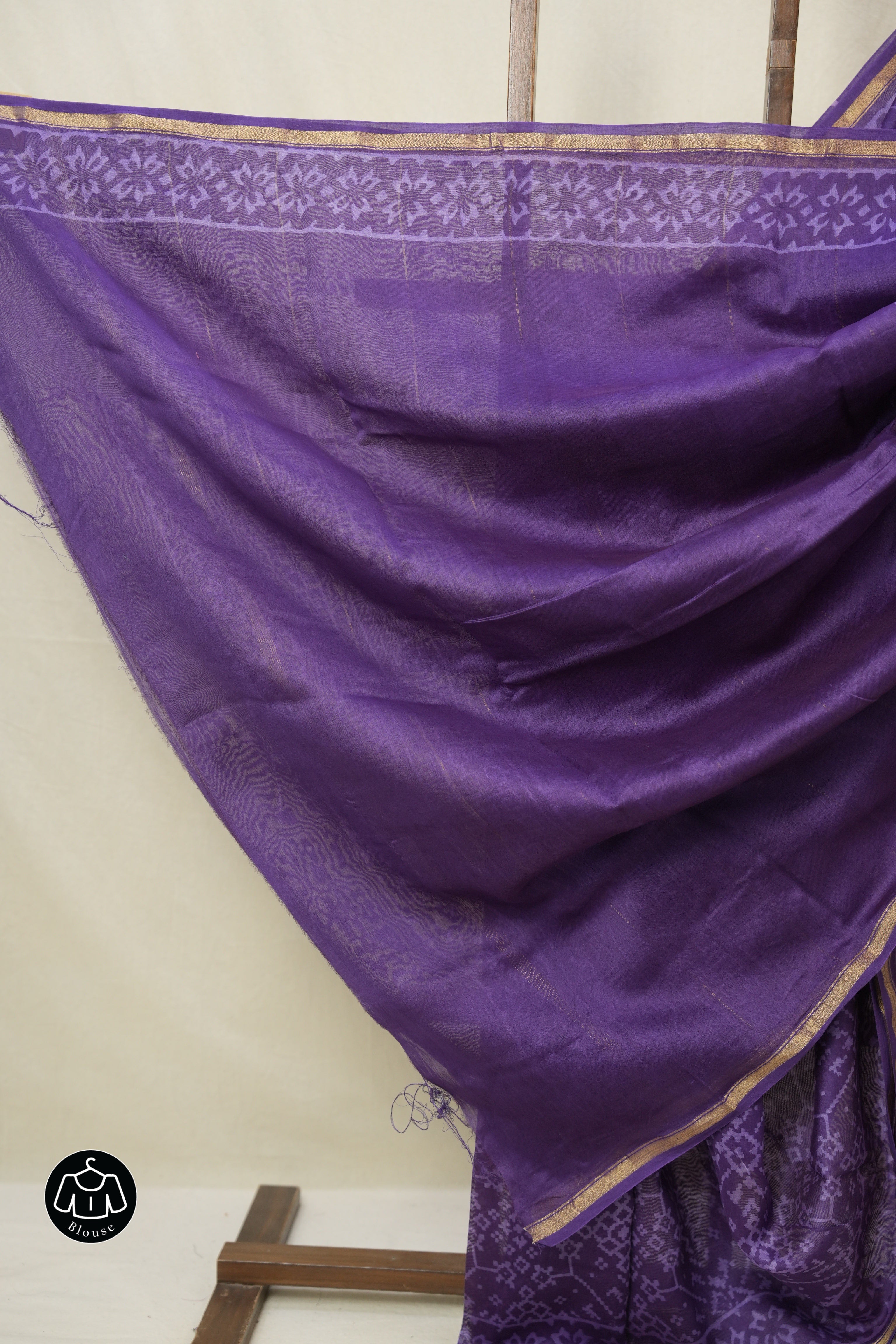 Purple HBP Cotton Silk Saree With Chanderi Border - SRPCSS1536