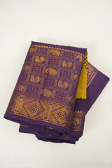 Mustard Sungudi Cotton Saree - SRMSCS366
