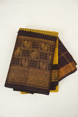 Mustard Sungudi Cotton Saree - SRMSCS372