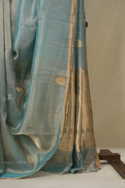 Aqua Blue Tissue Banarasi Silk Saree - SRABTBSS58