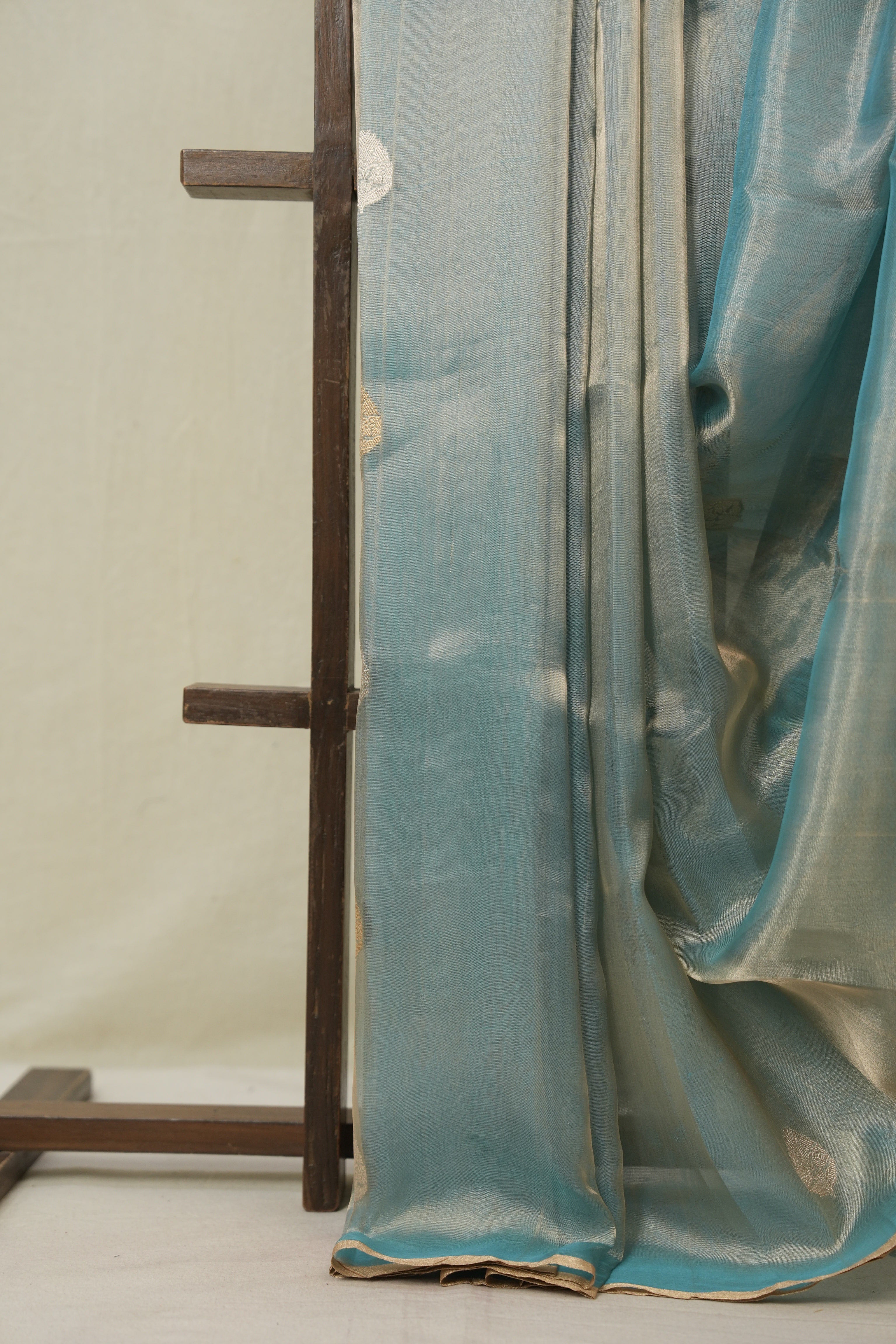 Aqua Blue Tissue Banarasi Silk Saree - SRABTBSS58
