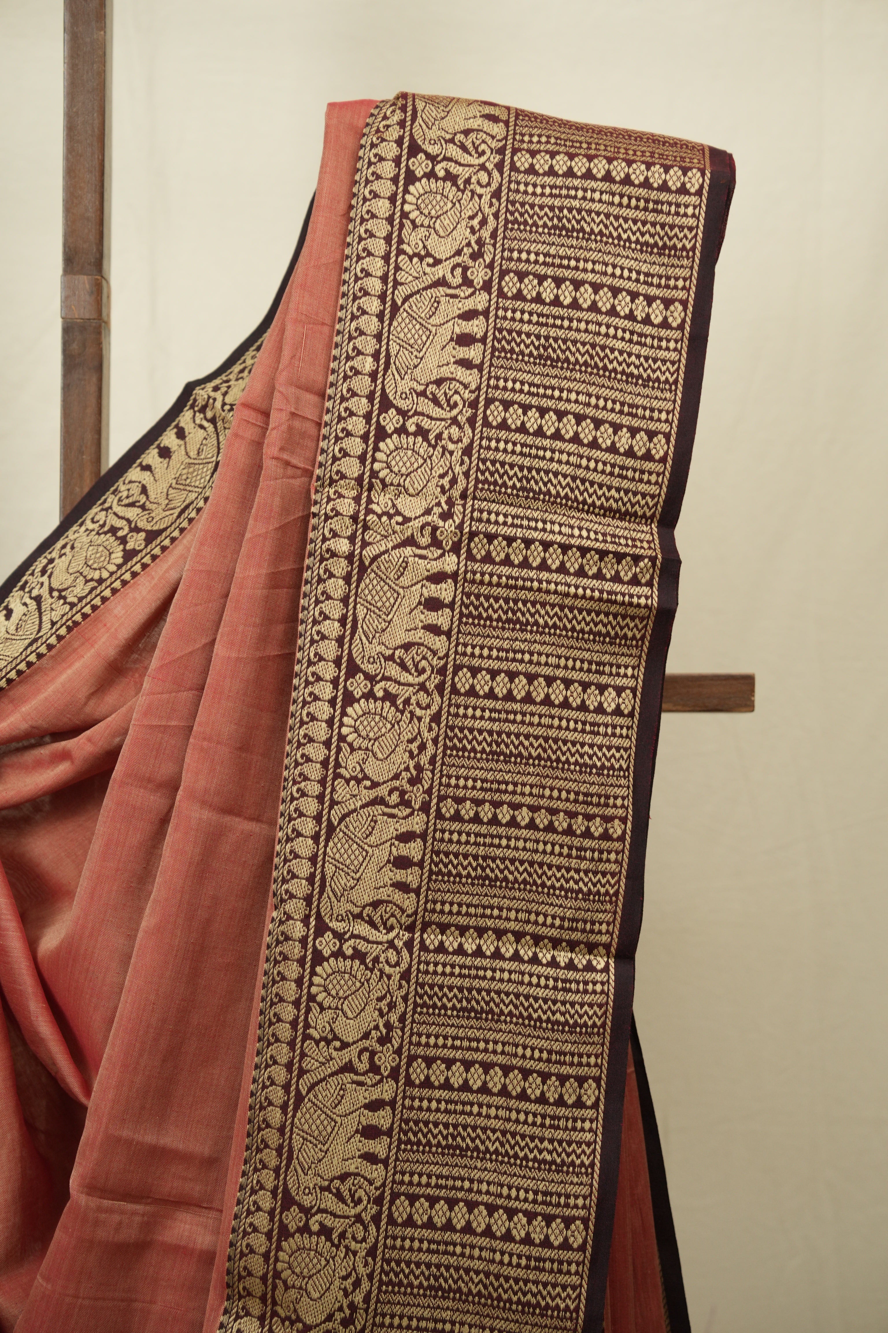 Brick Narayan Peth Cotton Saree - SRBNPCS91