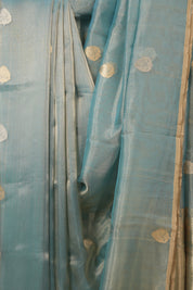 Aqua Blue Tissue Banarasi Silk Saree - SRABTBSS58