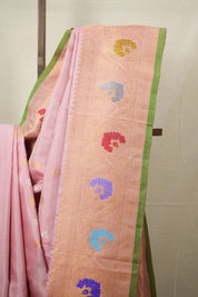 Bubblegum Pink Gadwal Silk Saree - SRBPGSS592