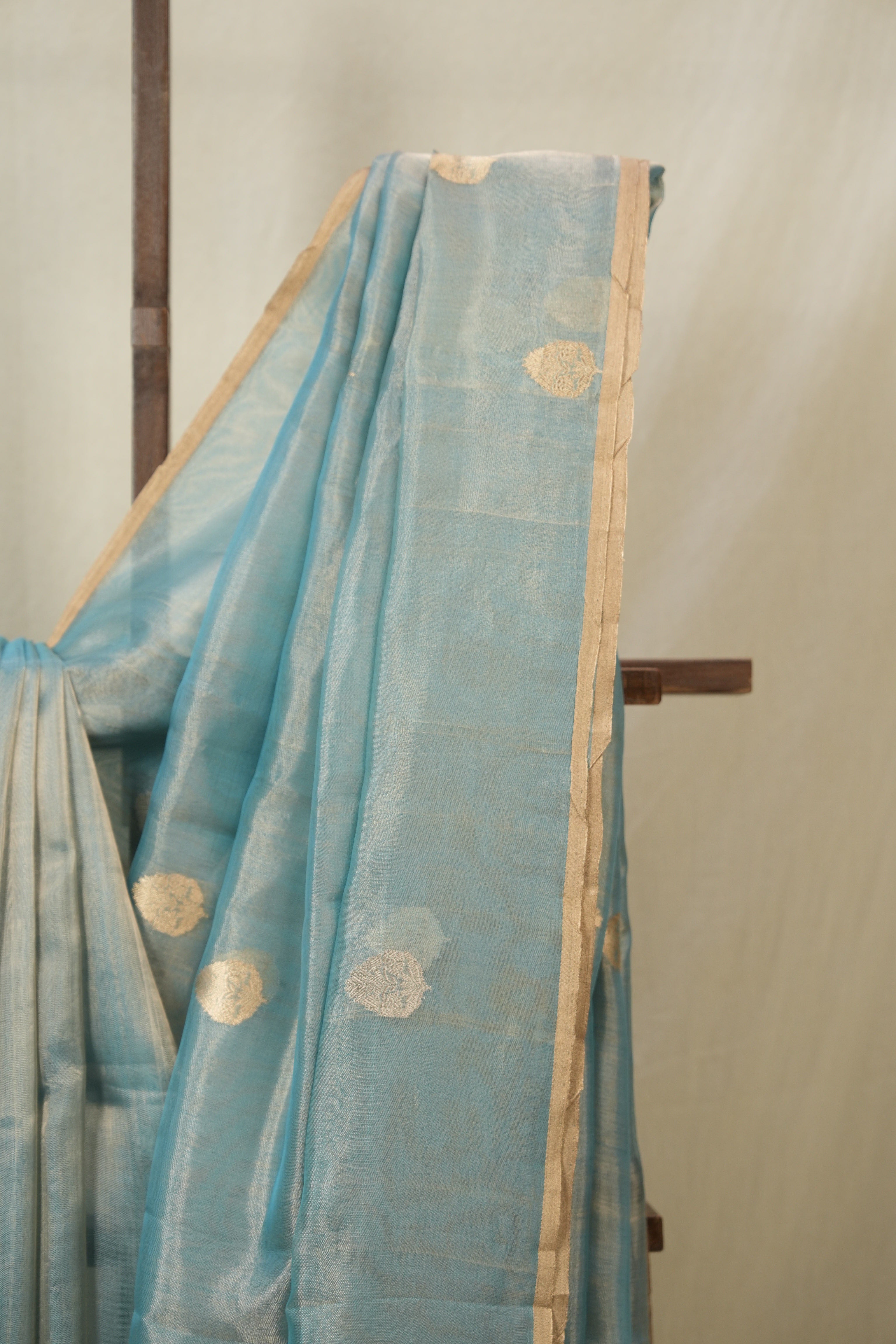 Aqua Blue Tissue Banarasi Silk Saree - SRABTBSS58