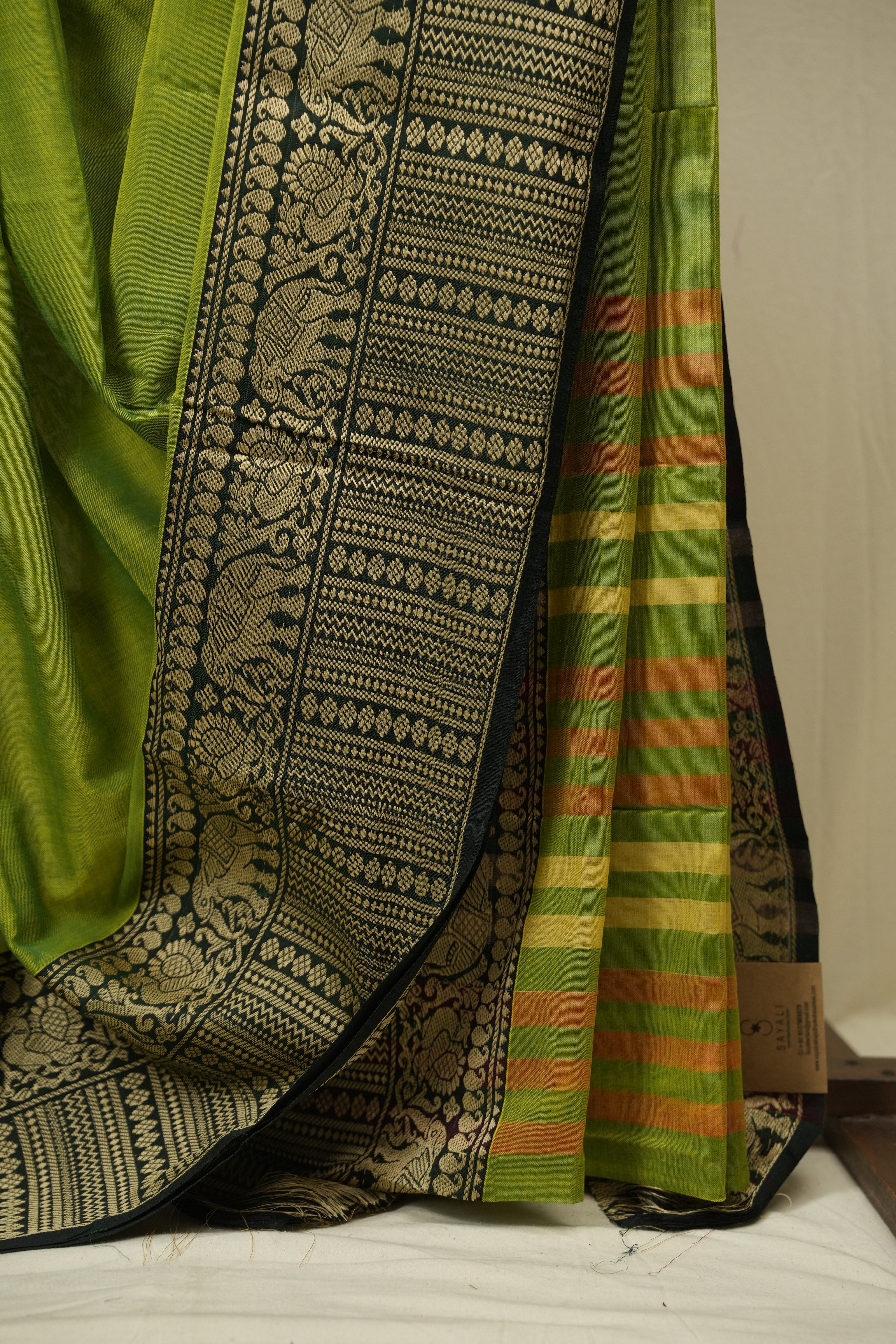 Parrot Green Narayan Peth Cotton Saree - SRPGNPCS92