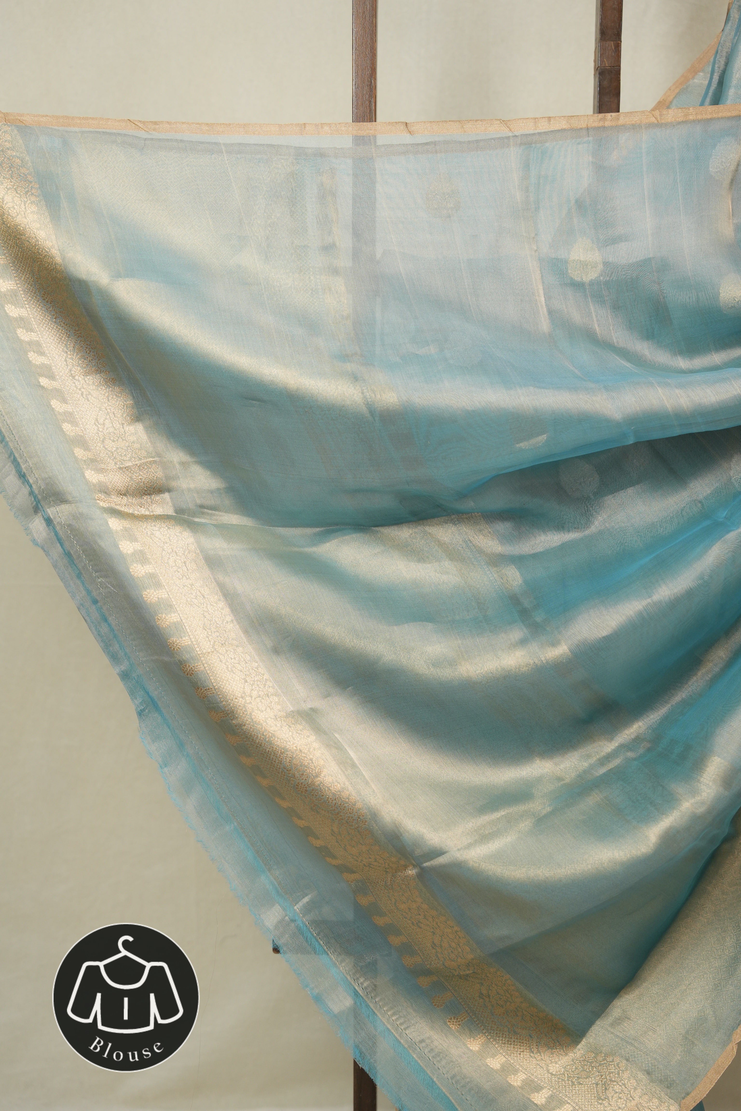 Aqua Blue Tissue Banarasi Silk Saree - SRABTBSS58