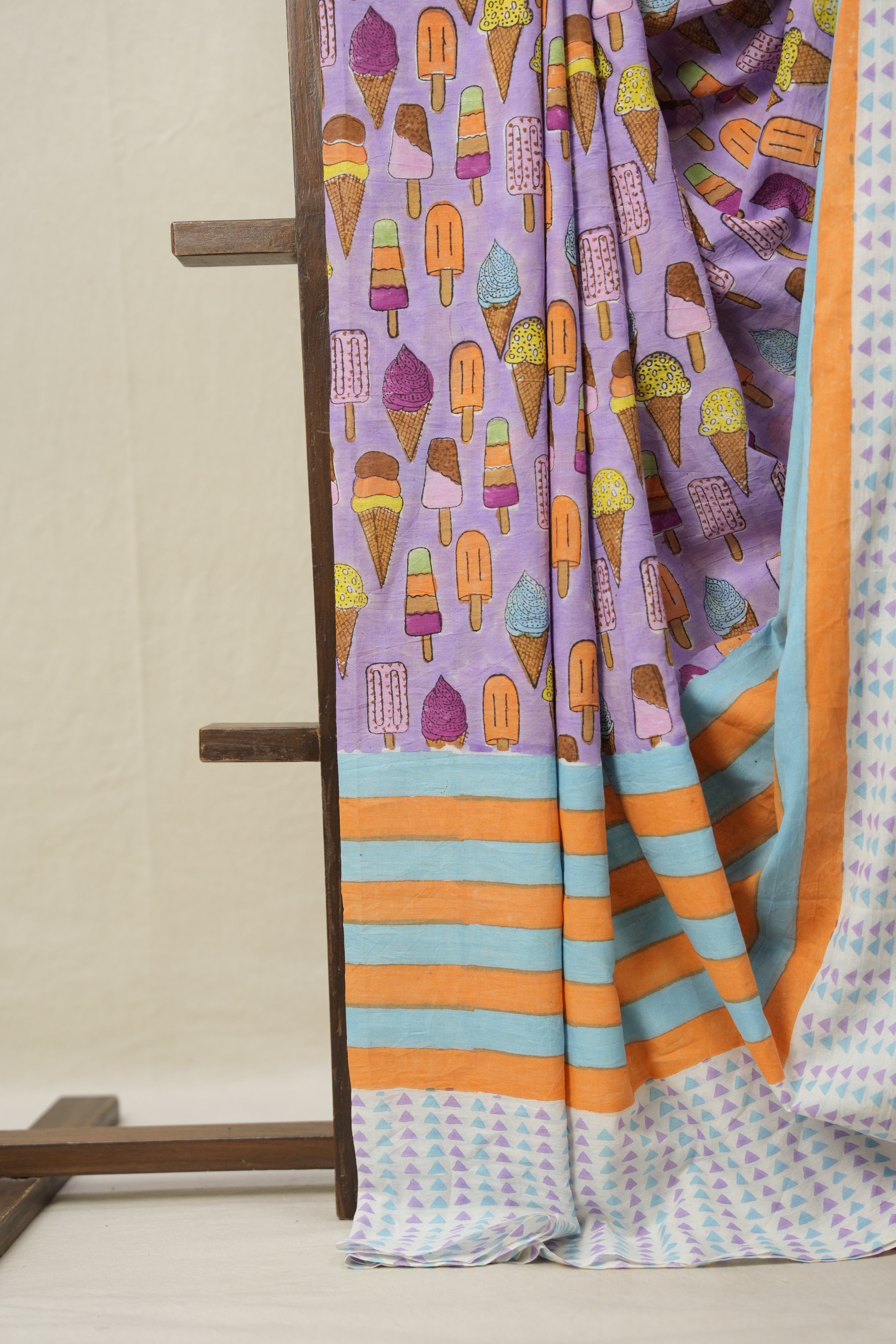 Lavender HBP Signature Cotton Saree - SRLSCS18