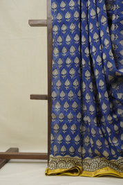 Blue HBP Cotton Silk Saree With Maheshwari Border - SRBCSS1559
