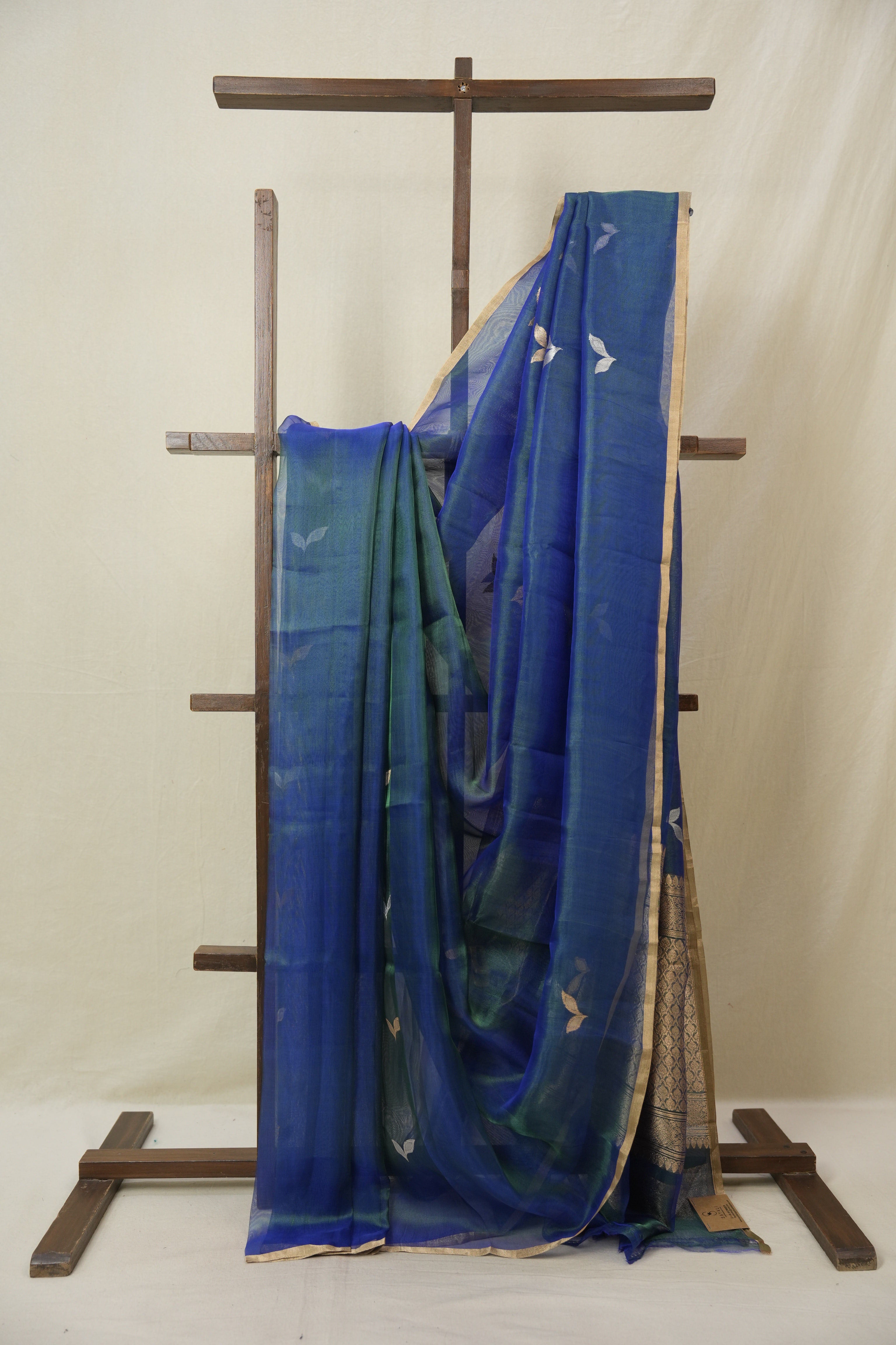 Peacock Blue Tissue Banarasi Silk Saree - SRPBTBSS59