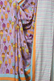 Lavender HBP Signature Cotton Saree - SRLSCS18
