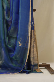 Peacock Blue Tissue Banarasi Silk Saree - SRPBTBSS59
