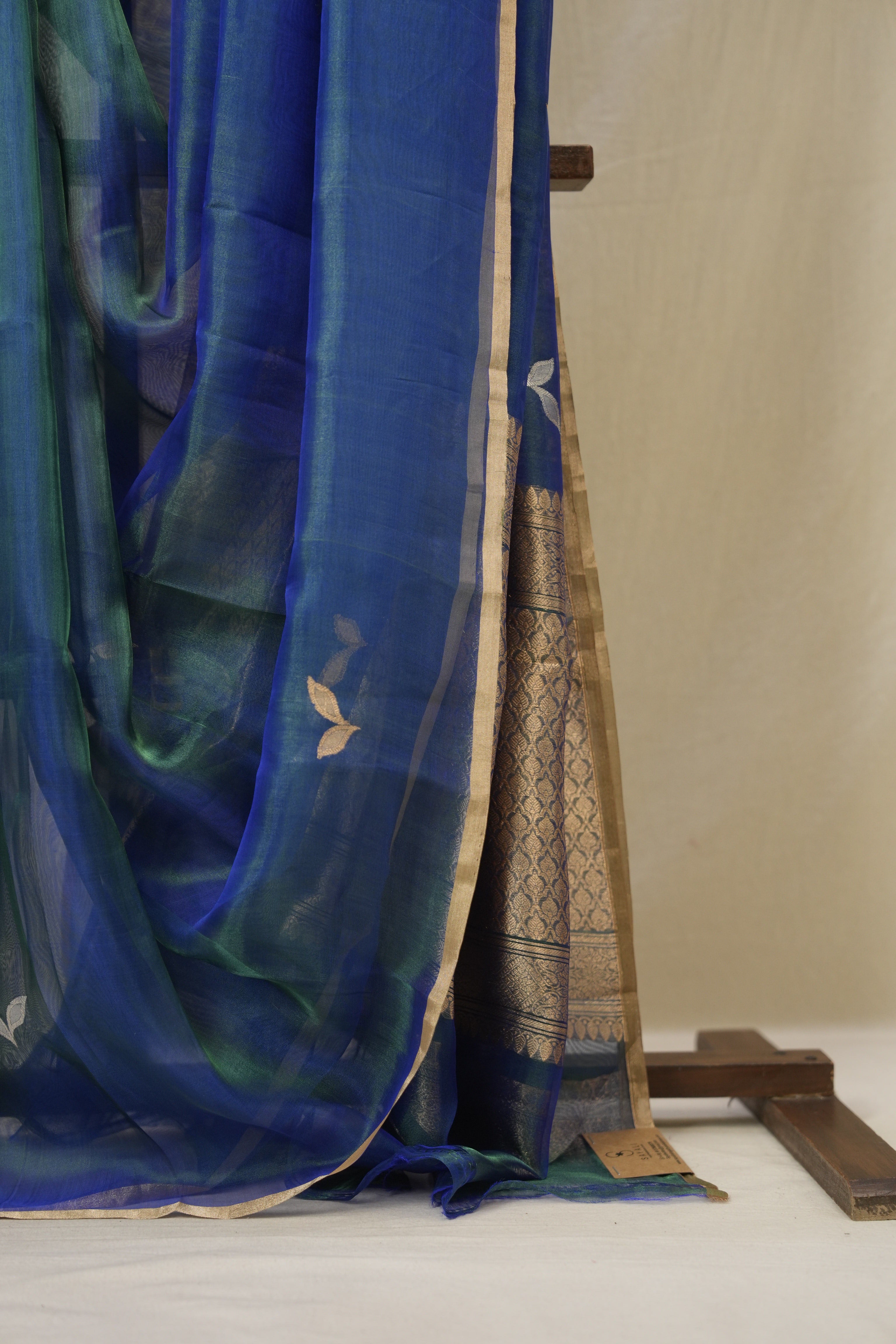 Peacock Blue Tissue Banarasi Silk Saree - SRPBTBSS59