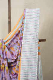 Lavender HBP Signature Cotton Saree - SRLSCS18