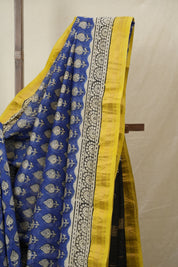 Blue HBP Cotton Silk Saree With Maheshwari Border - SRBCSS1559