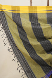 Black Small Checks Cotton Patteda Anchu Saree - SRBPAS224