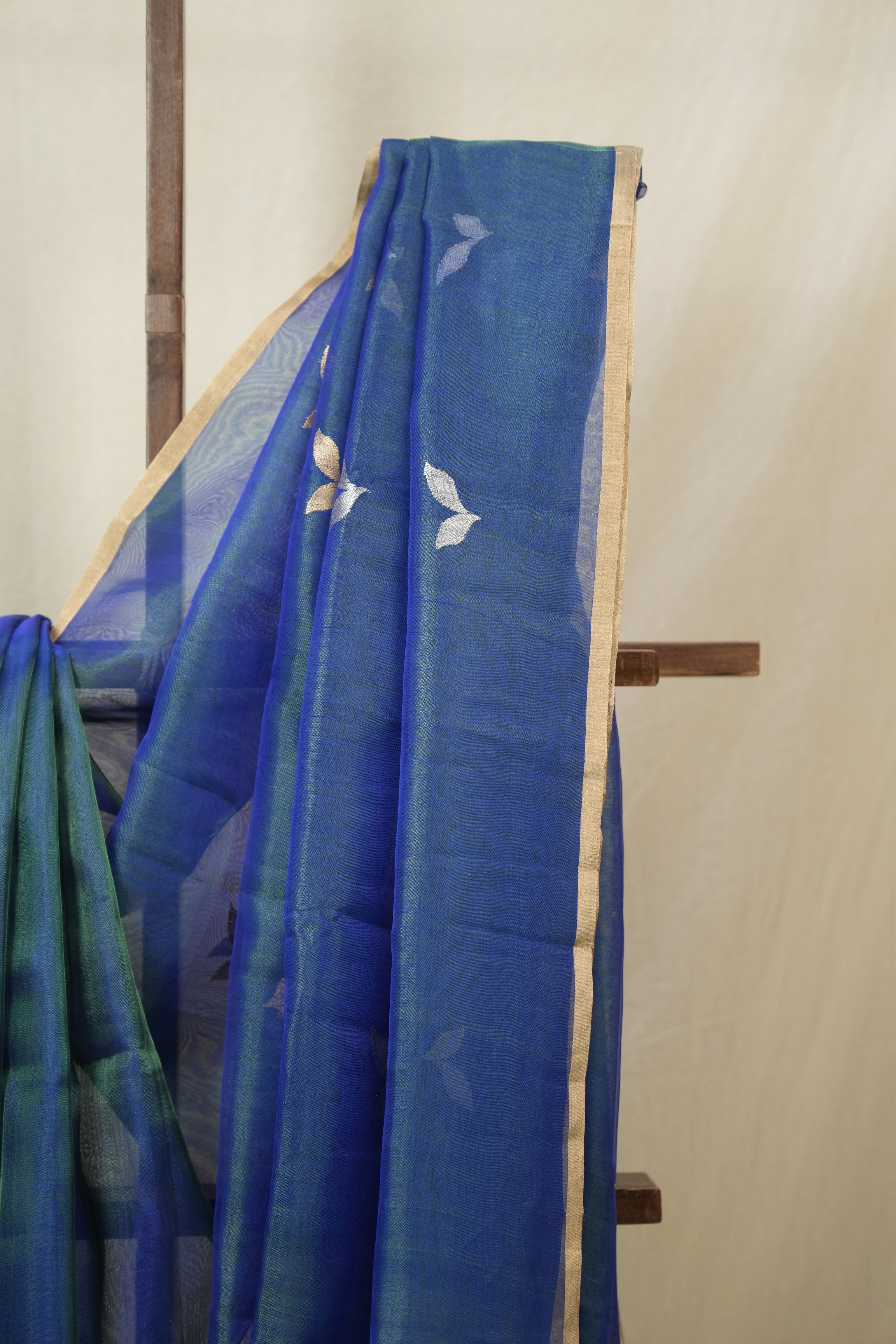 Peacock Blue Tissue Banarasi Silk Saree - SRPBTBSS59