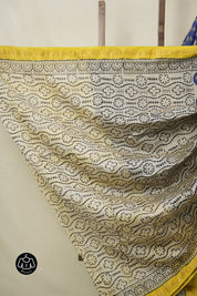 Blue HBP Cotton Silk Saree With Maheshwari Border - SRBCSS1559