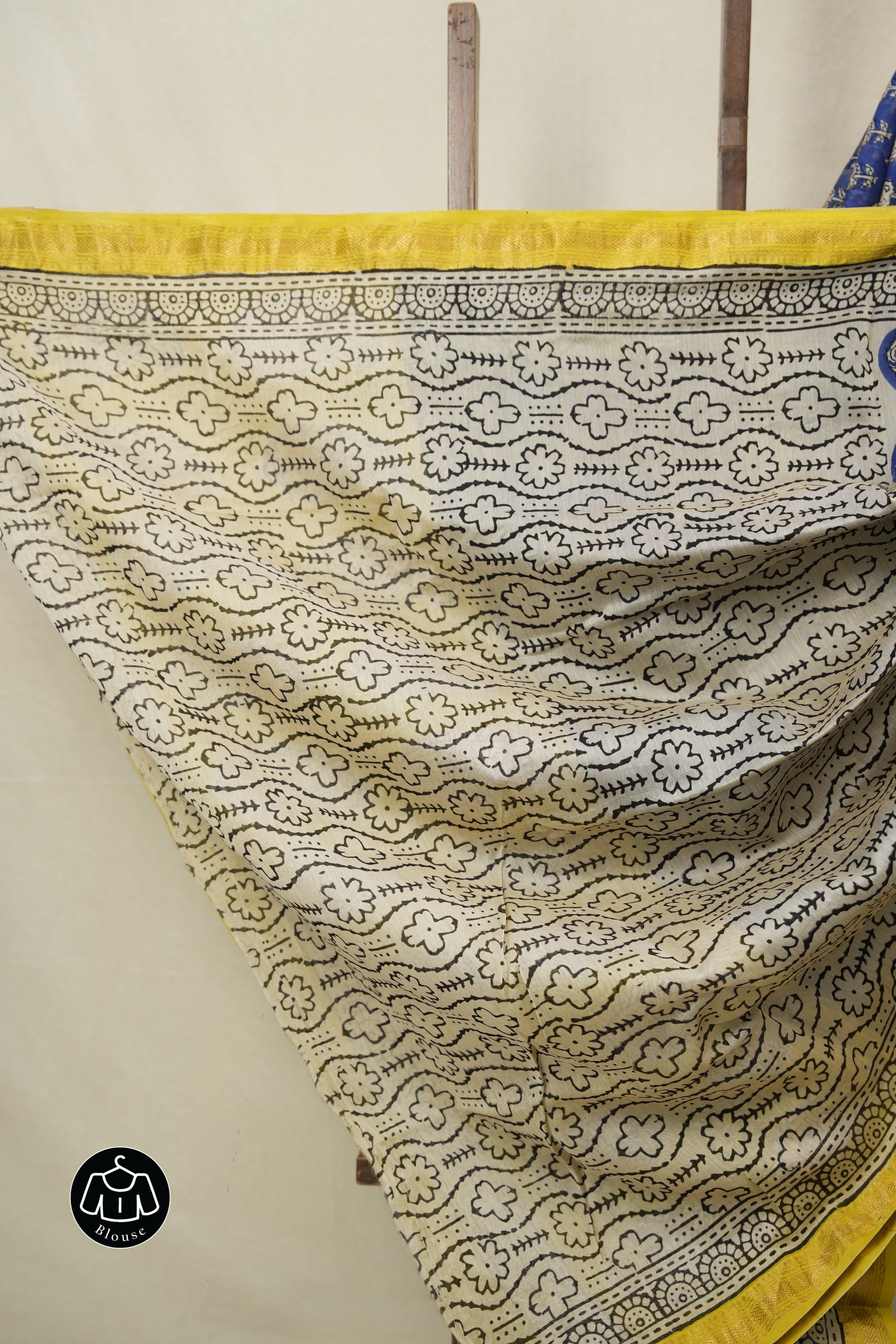 Blue HBP Cotton Silk Saree With Maheshwari Border - SRBCSS1559