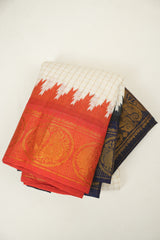 White Sungudi Cotton Saree - SRWSCS342