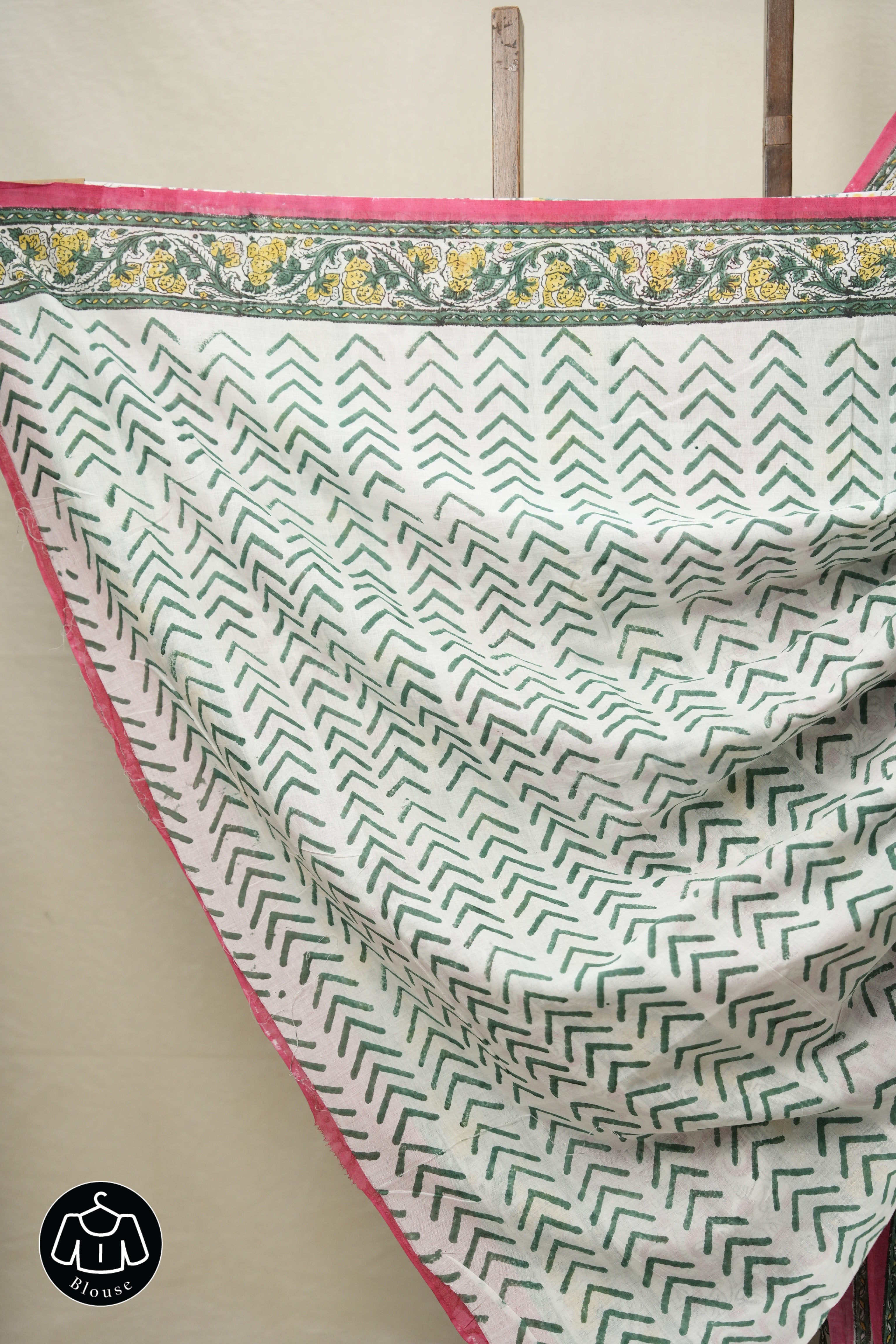 White HBP Cotton Saree - SRWCS2972