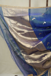 Peacock Blue Tissue Banarasi Silk Saree - SRPBTBSS59