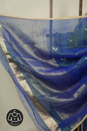 Peacock Blue Tissue Banarasi Silk Saree - SRPBTBSS59