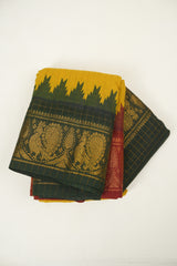 Mustard Sungudi Cotton Saree - SRMSCS338
