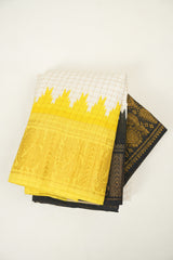 White Sungudi Cotton Saree - SRWSCS336