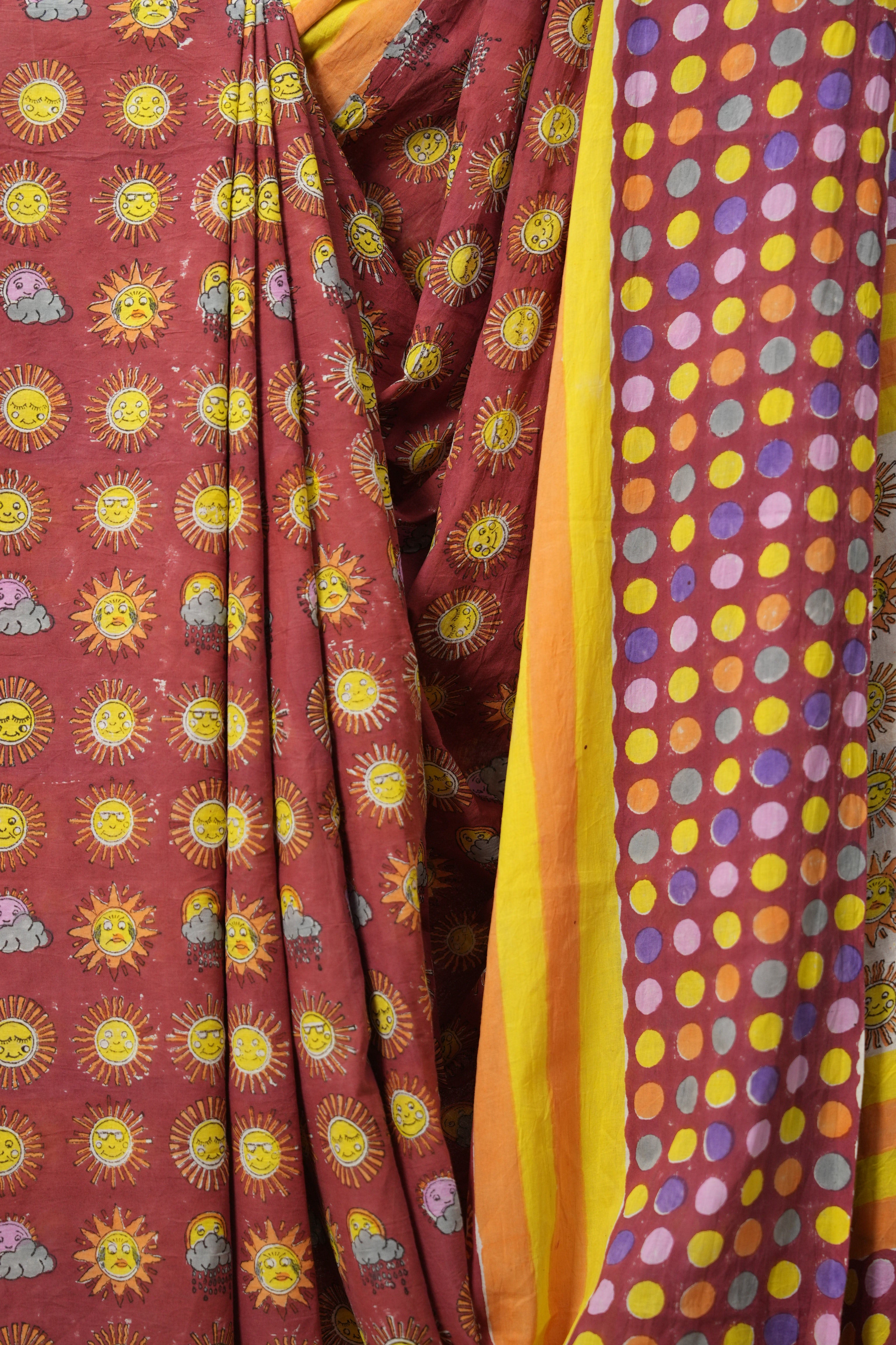 Brick Red HBP Signature Cotton Saree - SRBRSCS17