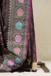 Dark Brown Gadwal Silk Saree - SRDBGSS609