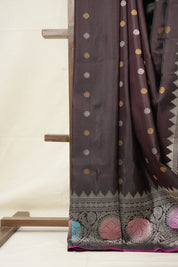 Dark Brown Gadwal Silk Saree - SRDBGSS609