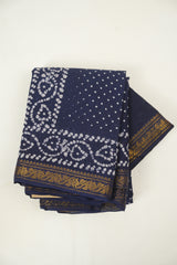 Indigo Sungudi Cotton Saree - SRISCS298