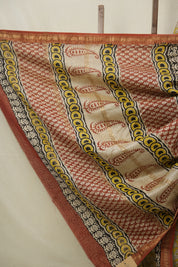 Yellow HBP Cotton Silk Saree With Maheshwari Border - SRYCSS1560